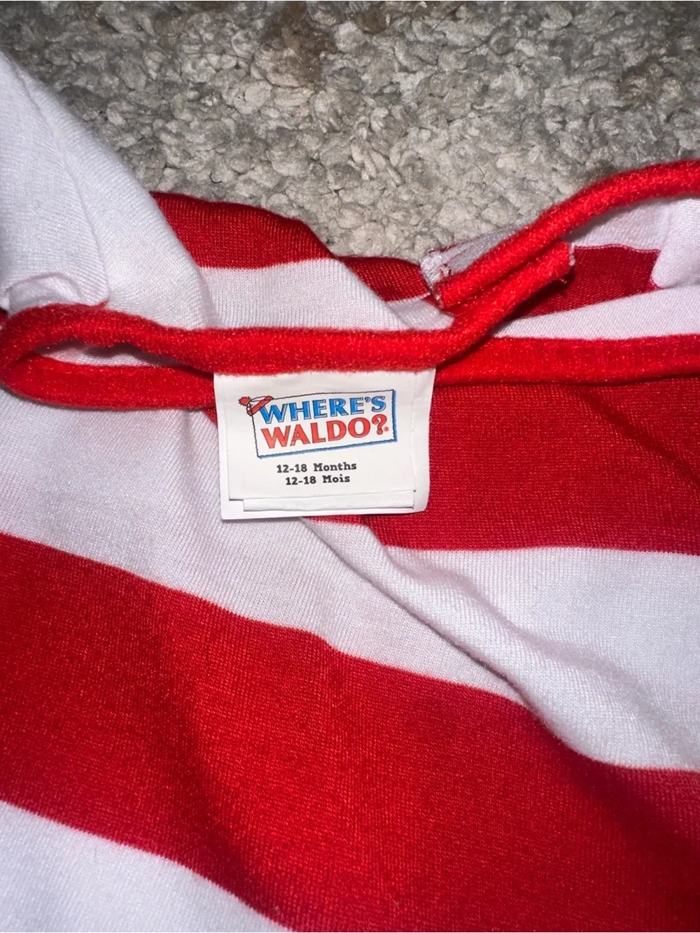 Where’s Waldo baby romper costume size 12/18 mo